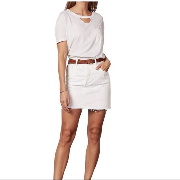 BOYISH Skirt Womens 28 White Denim Mini- Skirt - Picture 2 of 12